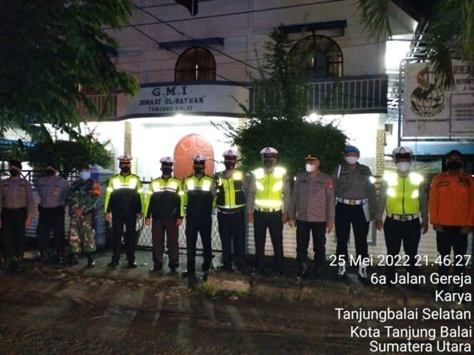 
 Momen Malam Perayaan Kenaikan Isa Al Masih Sinergitas TNI Polri dan Pemko Tanjung Balai Gelar Patroli Skala Besar
