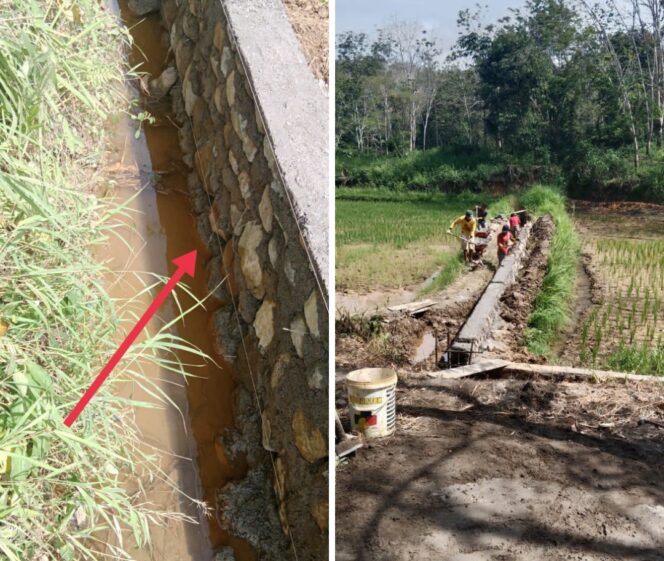 
 Proyek Pembangunan Drainase di Batang Bahal Diduga Asal Jadi