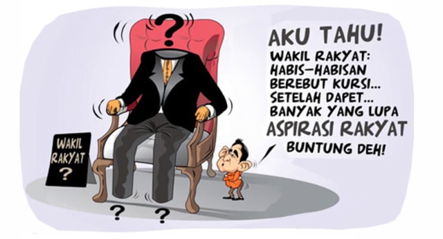 
 Ilustrasi Wakil Rakyat Lupa dengan Rakyat. (sumber foto : Kumparan)
