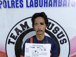 Polsek Bilah Hulu Bekuk Pengedar Sabu di Desa Pondok Batu
